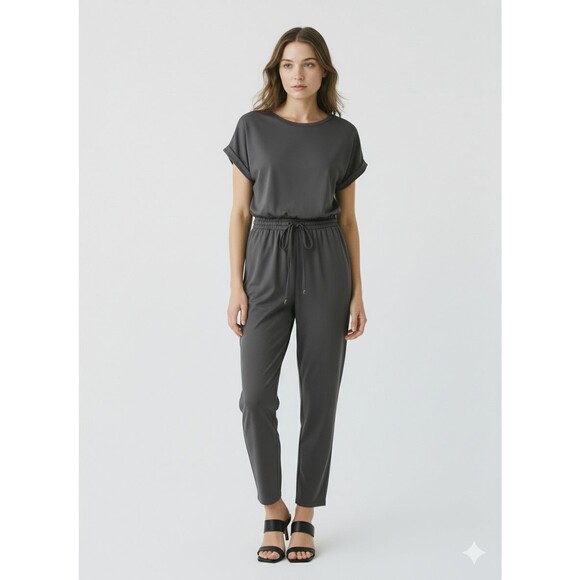 Maurices XS Charcoal Gray Stretchy Lounge Jumpsuit - Picture 2 of 16